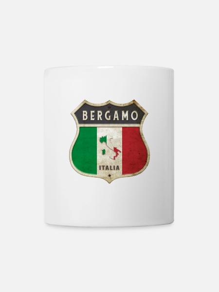 Bergame Italie Armoiries Drapeaux Design - Mug blanc - blanc