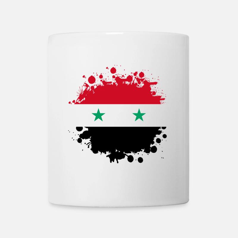 Syrien Flaggen Klecks - Tasse - Weiß