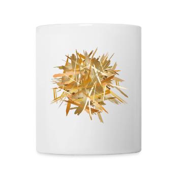 a pile of straw in shimmering golden colors - Mug - white - Front