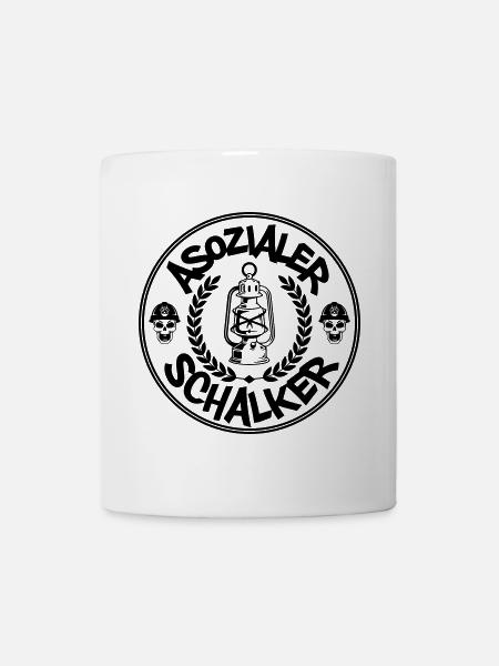 Asozialer Schalker | Farben änderbar - Tasse - Weiß
