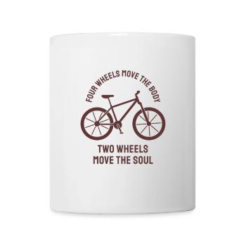Funny Bike Bicycle Quote Two Wheels Move The Soul - Mug - white - Front