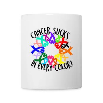 Cancer Awareness Cancer Sucks In Every Color - Mug - white - Front