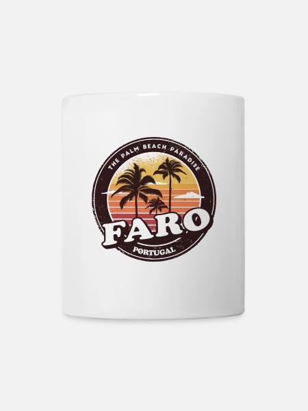 Faro Portugal Vintage Beach Design - Mug blanc - blanc