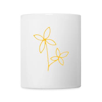 A small bouquet of yellow flowers in spring. - Mug - white - Front
