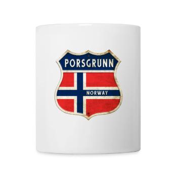 Porsgrunn Norwegen Wappen Flaggen Design - Tasse - Weiß - Vorne