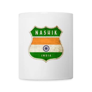 Nashik Indien Wappen Flaggen Design - Tasse - Weiß - Vorne
