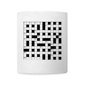 Retro Black White Crossword Puzzle Pattern - Mug - white - Front