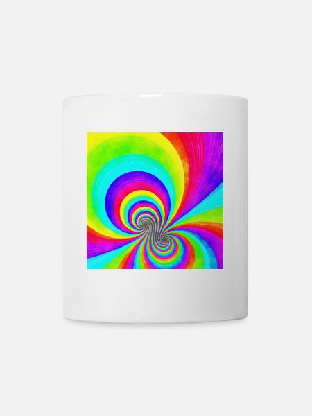 Flower Power Rainbow - Multi Swirl 2A - Tasse - Weiß