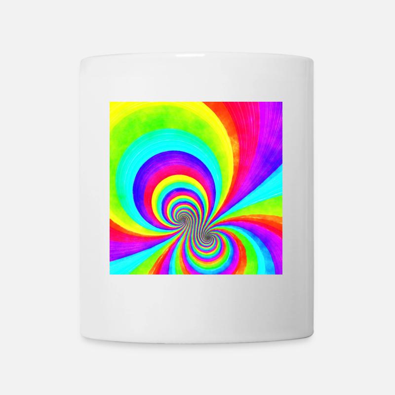 Flower Power Rainbow - Multi Swirl 2A - Tasse - Weiß