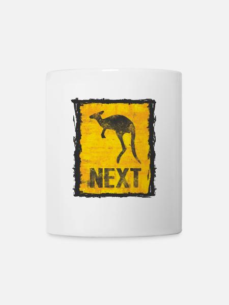 Imprimé kangourou abstrait avec look vintage - Mug blanc - blanc