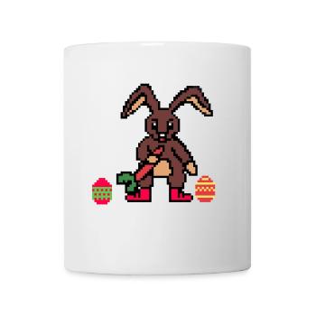 Cute Easter Bunny Pixel Art - Mug - white - Front