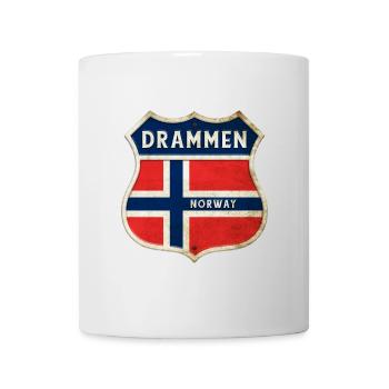 Drammen Norway Coat of Arms Flags Design - Mug - white - Front