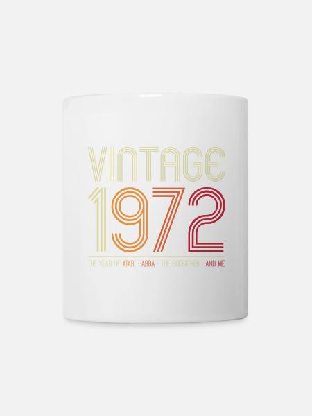 Vintage 1972 Retro Year Graphic - Mug - white