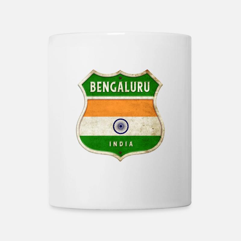 Bengaluru Indien Wappen Flaggen Design - Tasse - Weiß