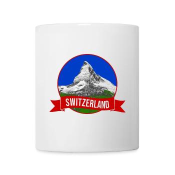 Matterhorn Emblem Schweiz Rundlogo - Tasse - Weiß - Vorne