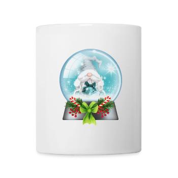 Schneekugel Weihnachtsmann mit Zuckerstangen - Tasse - Weiß - Vorne