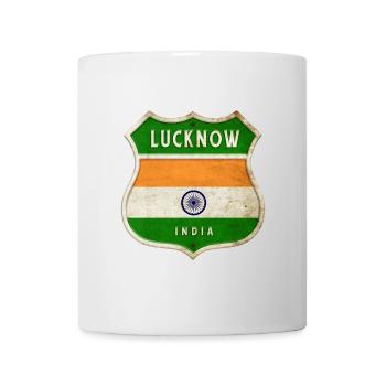 Lucknow Indien Wappen Flaggen Design - Tasse - Weiß - Vorne