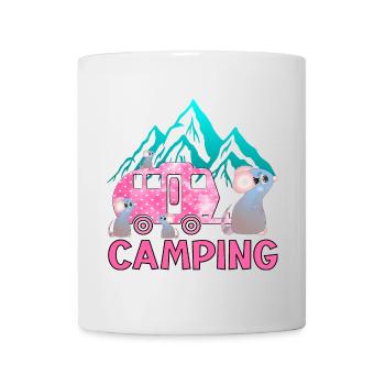 Camping in the mountains - Family Caravan - Mug - white - Front