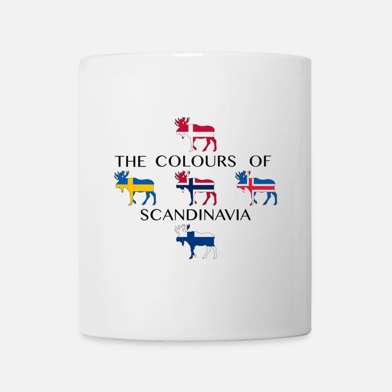 Scandinavia Flags Moose Colors Norway - Mug - white