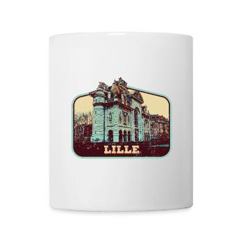 Retro badge, Lille France is my hometown - Mug - white - Front