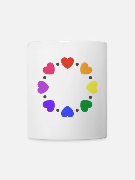 Cœurs arc-en-ciel - Mug blanc - blanc