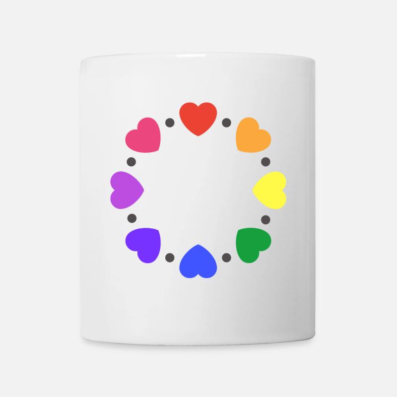 Cœurs arc-en-ciel - Mug blanc - blanc