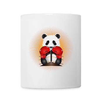 Panda as a radiant boxer hero in the boxing ring - Mug - white - Front