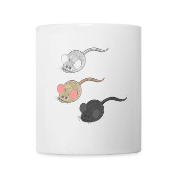 geschenkideen mäuse, Drei Mäuse, Mäuse Fan - Tasse - Weiß - Vorne