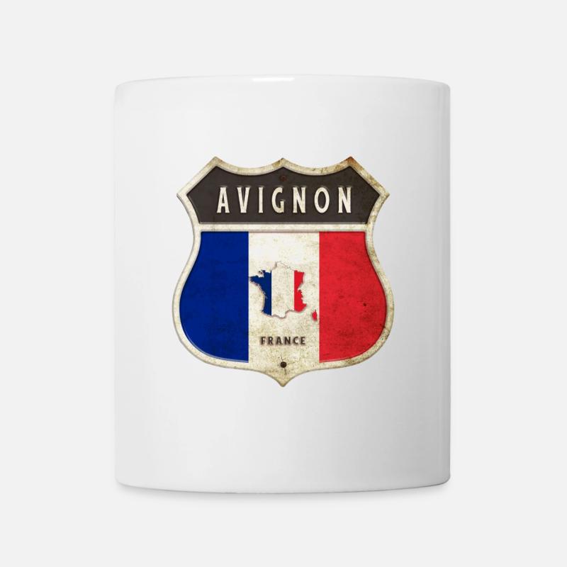 Avignon Frankreich Wappen Flaggen Design - Tasse - Weiß