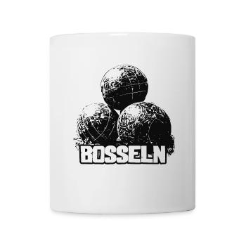 Bosseln | 3 Bossel Kugeln | Boßeln - Tasse - Weiß - Vorne