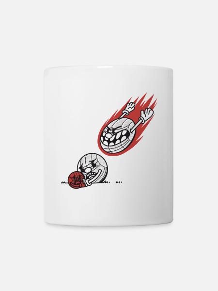 Fliegender Boulekugel für Boulespieler Bouler - Tasse - Weiß