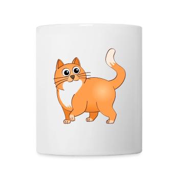 Der fröhliche orangefarbene Kater. - Tasse - Weiß - Vorne