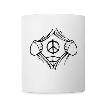 Frieden Liebe Gerechtigkeit Friedenszeichen - Tasse - Weiß - Vorne