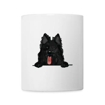 Black Norwegian Elkhound Dog for Peeking Dog Lover - Mug - white - Front