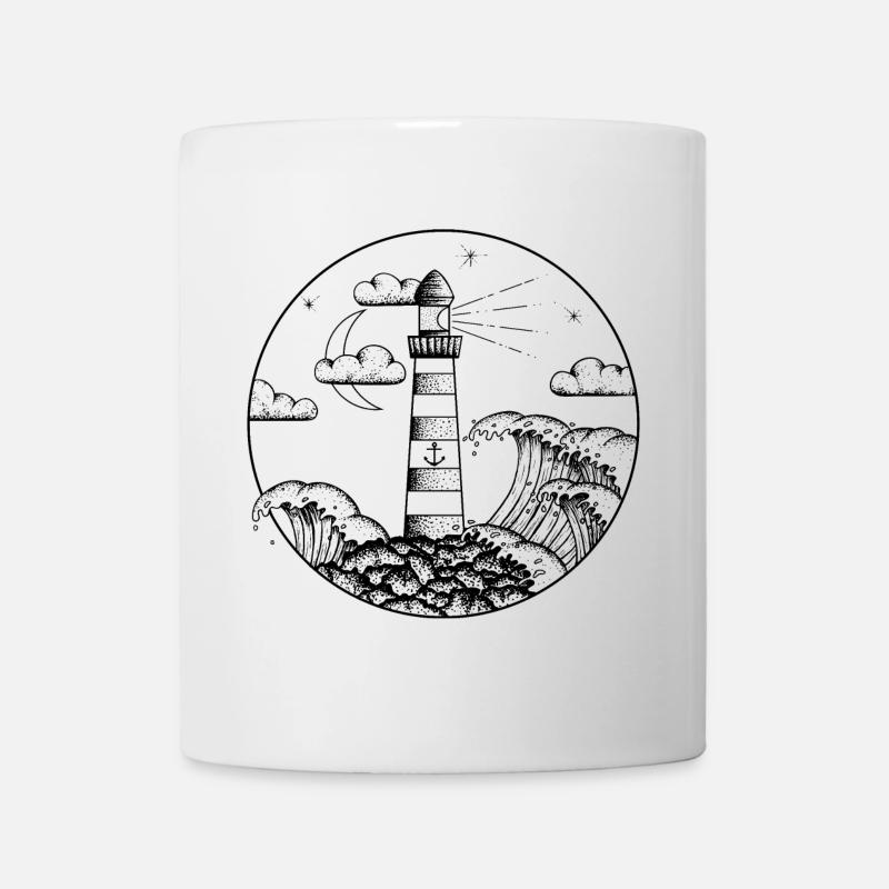 Leuchtturm im Sturm SVENPAINT - Tasse - Weiß