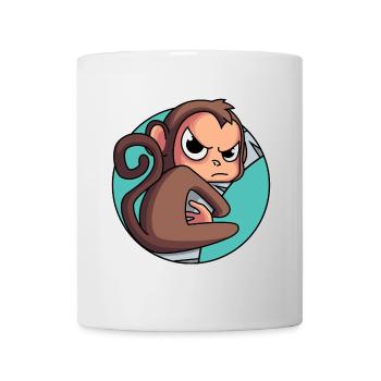 Äffchen auf die Palme gebracht - Tasse - Weiß - Vorne