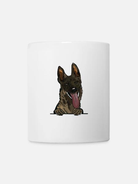 Mechelse Herdershond voor Peeking Dog Love - Kop/krus - hvid