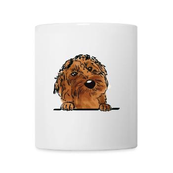 Labradoodle Dog for Peeking Dog Lovers - Mug - white - Front