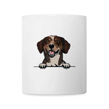 Chien de chasse tricolore serbe pour les amateurs de chiens qui jettent un coup d’œil - Mug blanc - blanc - Devant
