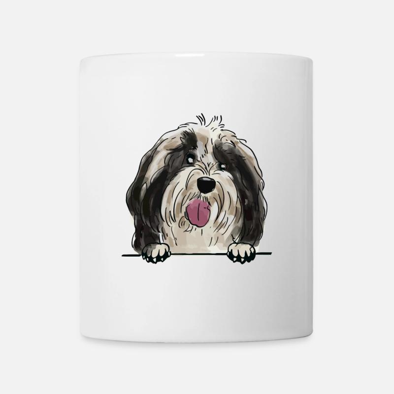 Chien terrier tibétain pour les amateurs de chiens qui regardent - Mug blanc - blanc