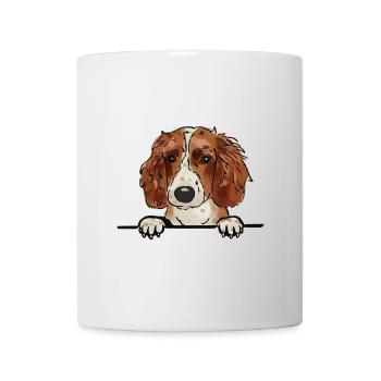 Welsh Springer Spaniel Dog for Peeking Dog Lovers - Mug - white - Front