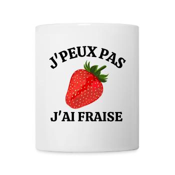 fraise, manger des fraises, saison des fraises - Mug blanc - blanc - Devant