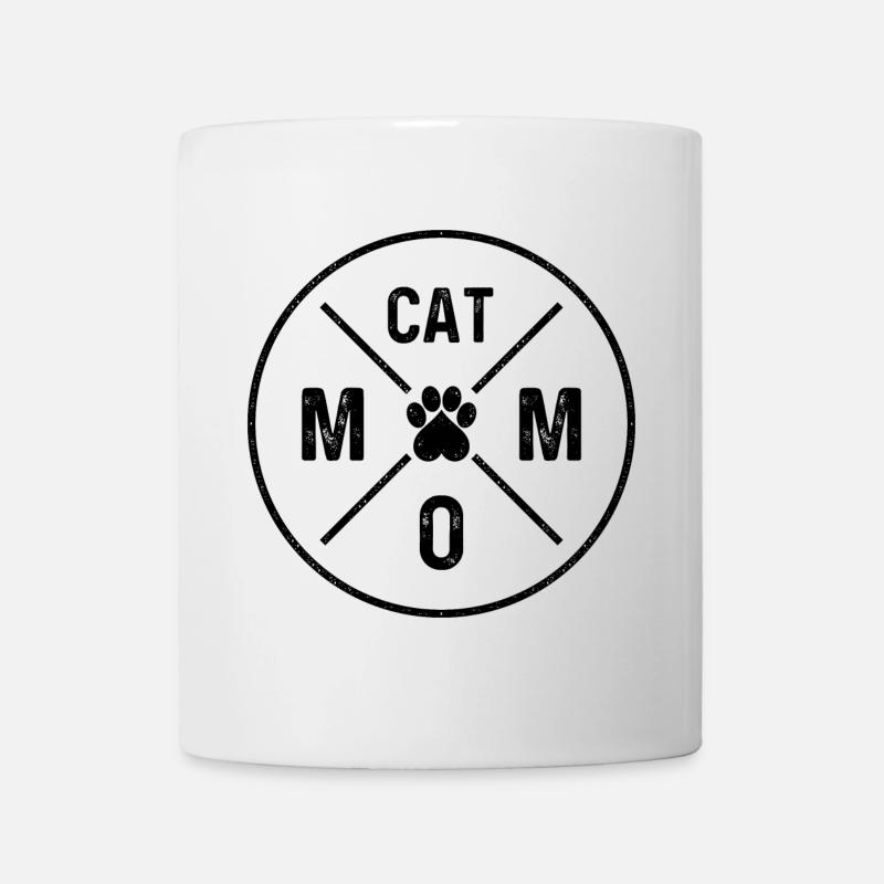Cat Mom Katzen Mama Herz Pfote Katze Katzenmama - Tasse - Weiß