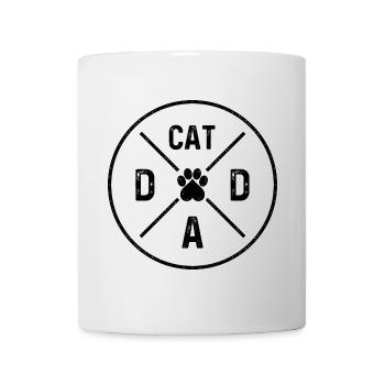 Cat Dad Cats Papa Heart Paw Cat Daddy - Mug - white - Front