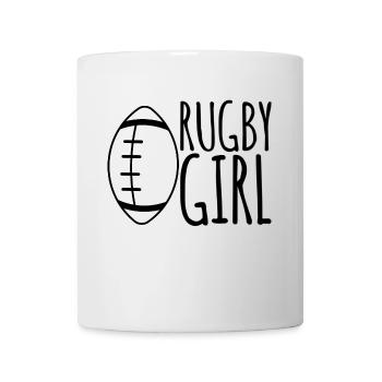 Rugby Girl – Minimalistische Rugby Frauen | Geschenkidee - Tasse - Weiß - Vorne