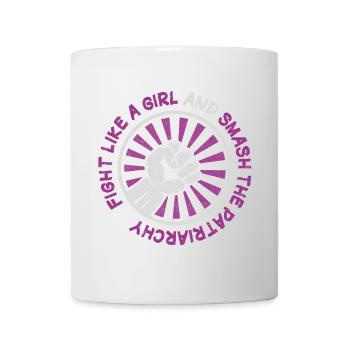 Combattez comme une fille et écrasez le patriarcat - Mug blanc - blanc - Devant