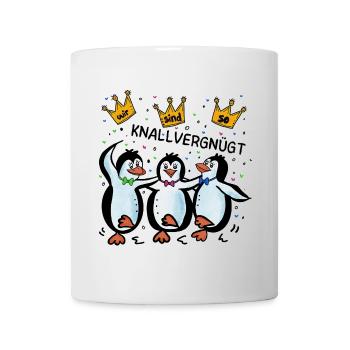 Pinguine - Wir sind so knallvergnügt - Tasse - Weiß - Vorne