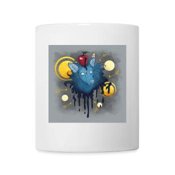 Blue Ink Spirits Posters - Wolf with arrow apple - Mug - white - Front
