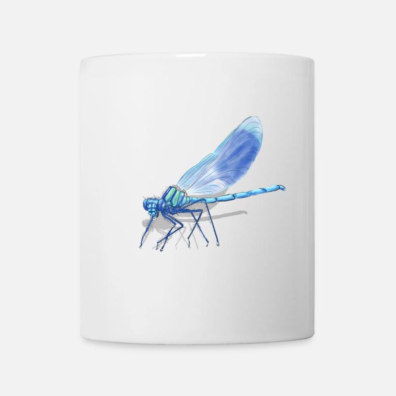 Imprimé de la Braise de Libellule Bleue - Mug blanc - blanc