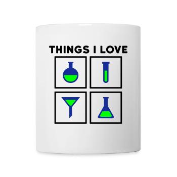 Things I love (flask, test tube, funnel) - Mug - white - Front